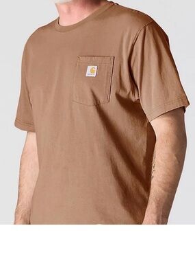 🔹Carhartt Men's Tan Brown Short Sleeve Cotton Tee